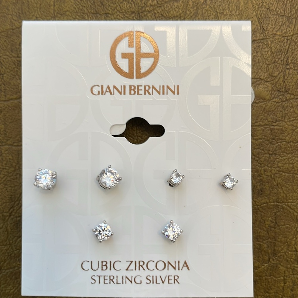 Giani Bernini Cubic Zirconia Sterling Silver Stud Earrings